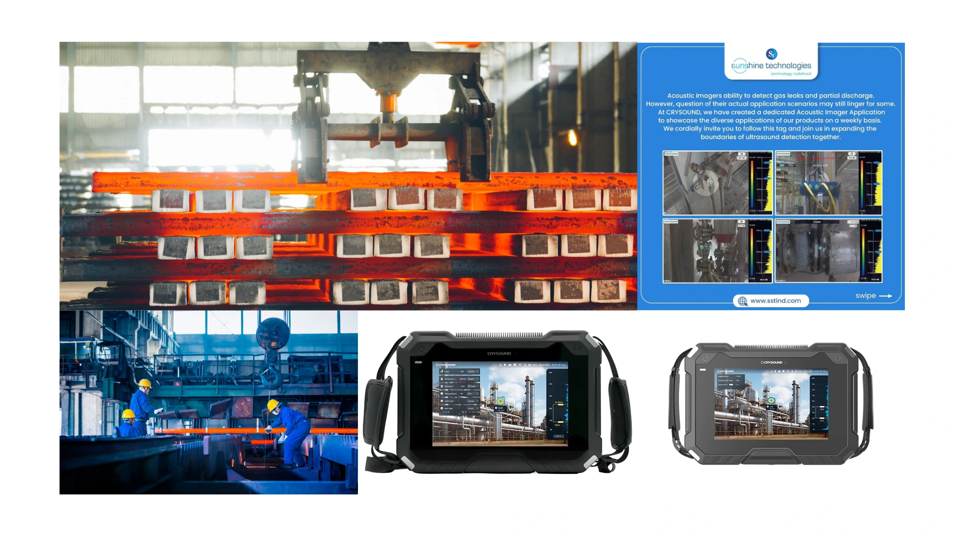 CRYSOUND Acoustic Imager use in Steel Manufacturing