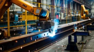 robot arms at steel plant