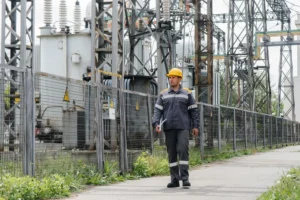 a man inspecting power plant